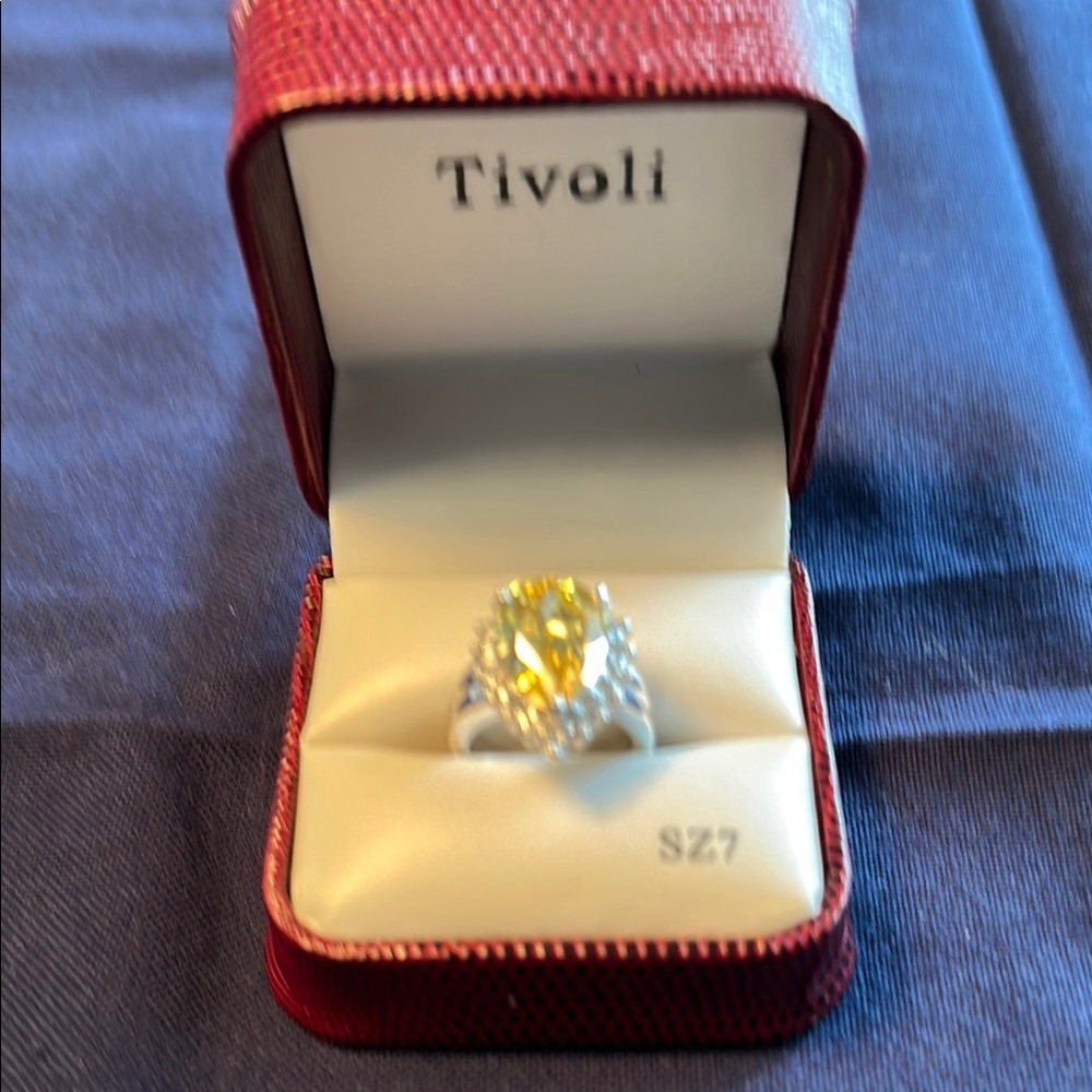 Tivoli Yellow and Silver Ring with Citrine Gemstone